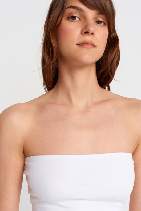 Strapless Slim-fit Jersey Blouse - Image 3