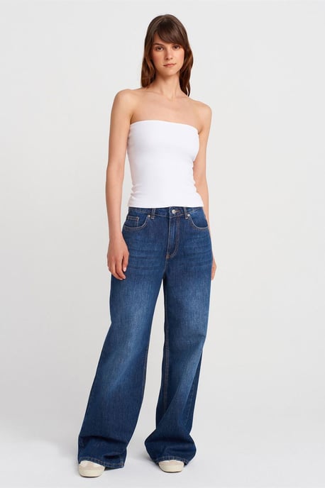 Strapless Slim-fit Jersey Blouse - Image 4