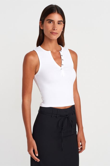 Women's Ribbed Cotton-Blend Crop Top - Image 3