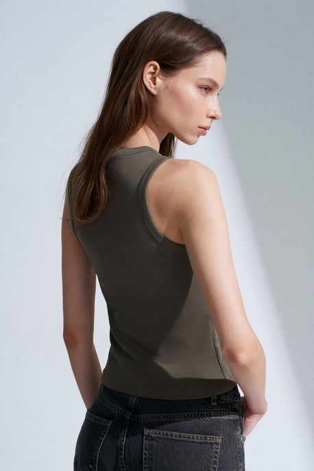 Geborduurd Mouwloos Slim-Fit Jersey Blouse - Image 2