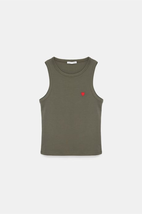 Geborduurd Mouwloos Slim-Fit Jersey Blouse - Image 5
