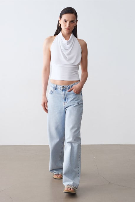 Aansluitende Mouwloze Blouse met Colharmonika - Image 4