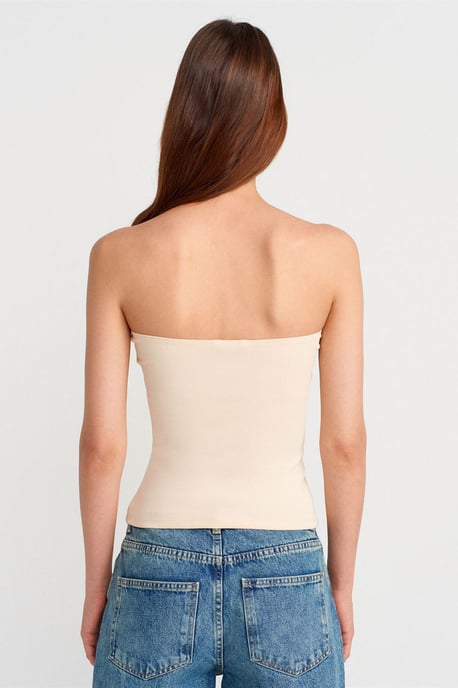 Strapless Slim-fit Jersey Blouse - Image 2