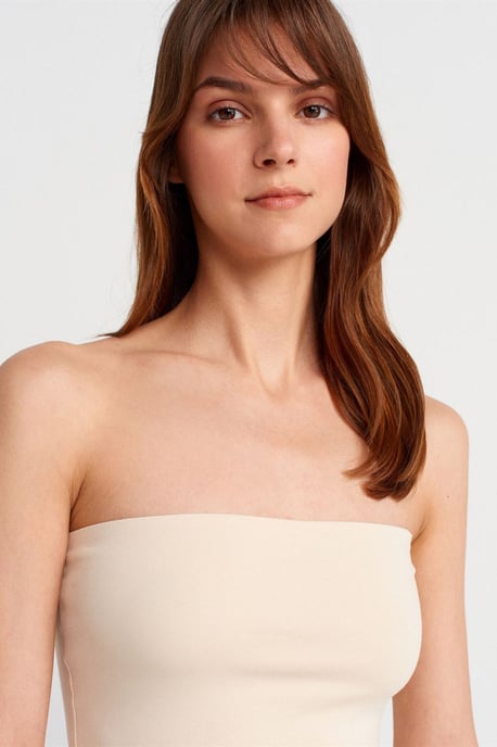 Strapless Slim-fit Jersey Blouse - Image 3