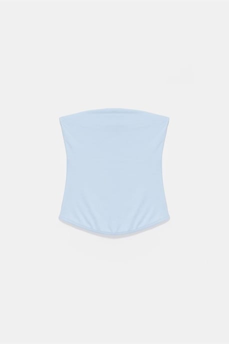 Dames Strapless Crop Bandeau Top - Image 5