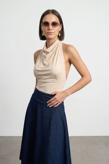 Getailleerde Mouwloze Blouse met Col - Image 4