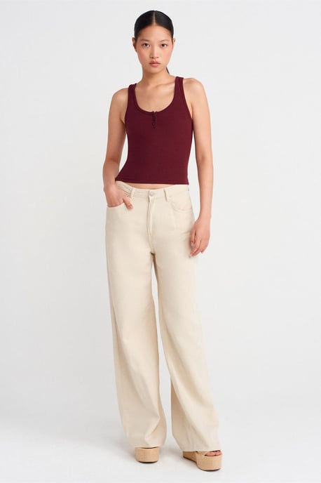 Slim Fit Crop Cami Blus - Image 4