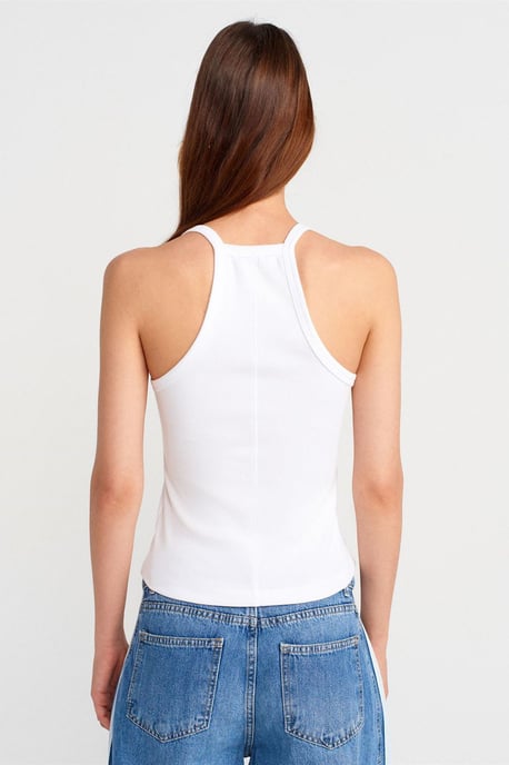 Smal Passform Ribbad Stickad Camisole Blus - Image 2