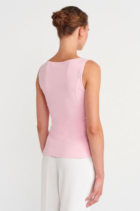 Aansluitende Mouwloze Peplum Blouse - Image 2