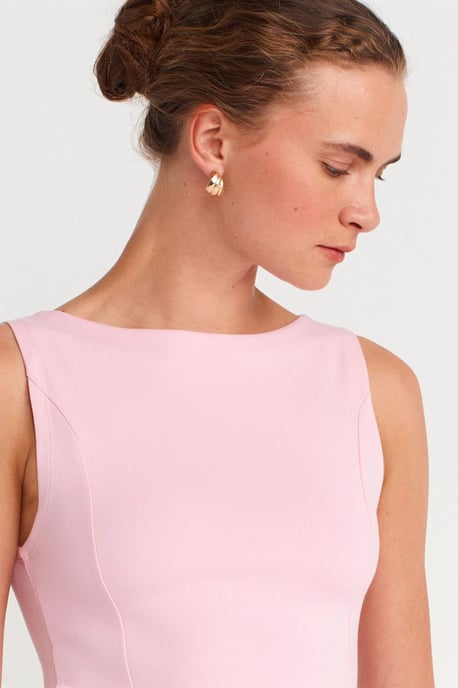 Aansluitende Mouwloze Peplum Blouse - Image 3
