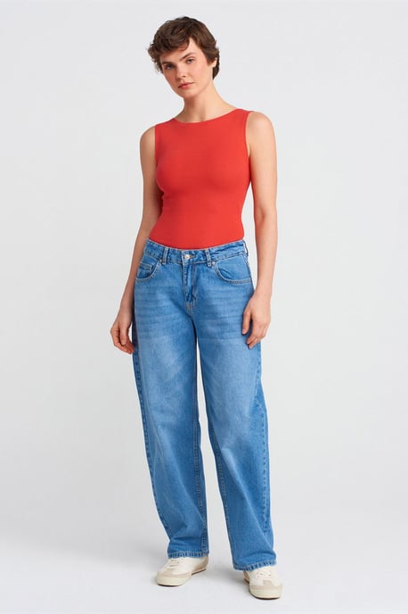 Mouwloze Slim-Fit Boot-Hals Blouse - Image 3