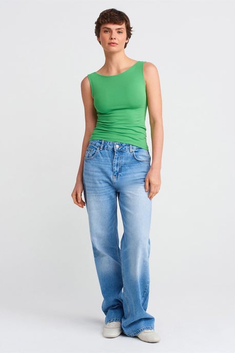 Mouwloze Slim-Fit Boot Hals Blouse - Image 3