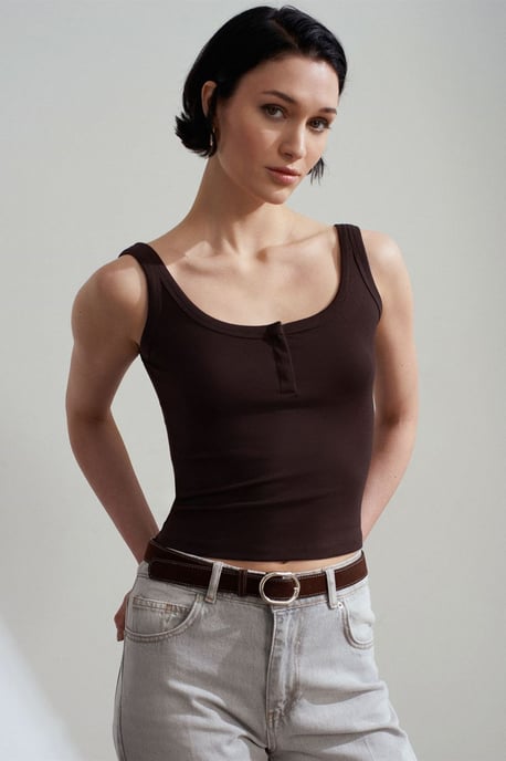 Randig Crop Cami Blus - Image 2