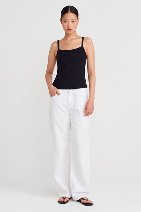 Gestructureerde Katoen Modal Camisole Blouse - Image 3