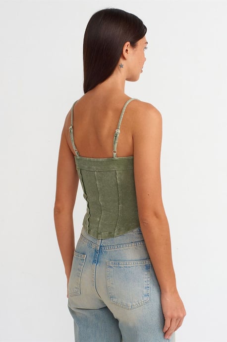 Ribbed Square-Neck Crop Top - Image 2