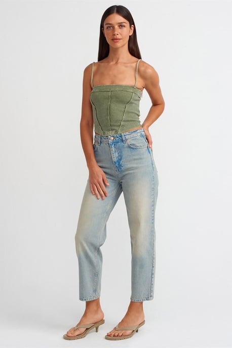 Ribbed Square-Neck Crop Top - Image 3