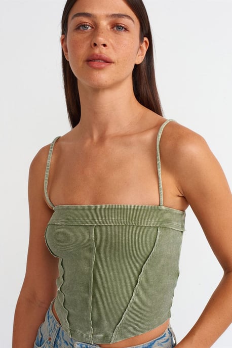 Ribbed Square-Neck Crop Top - Image 4
