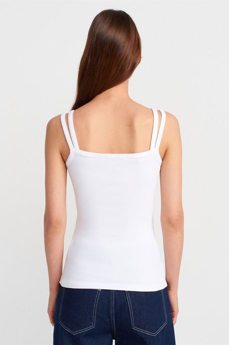 Ribbed Sleeveless Square-neck Blouse - Image 2