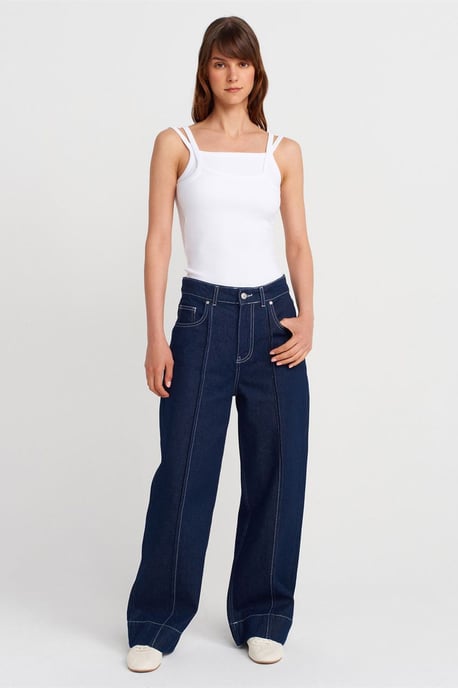 Ribbed Sleeveless Square-neck Blouse - Image 4