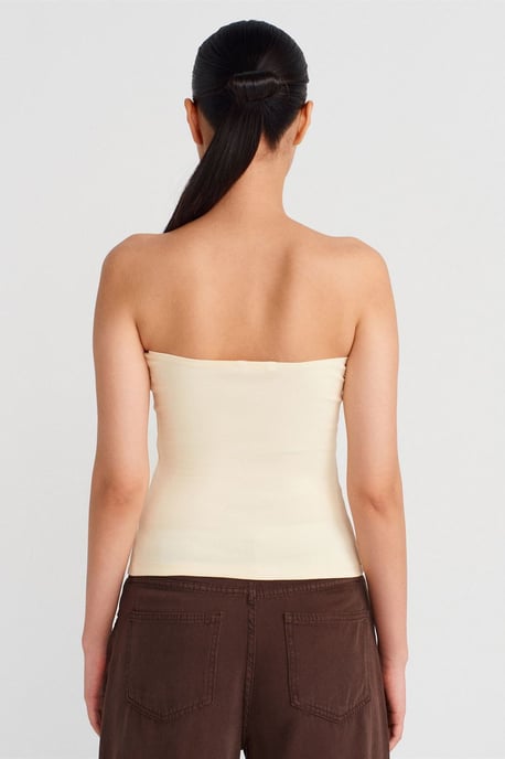 Strapless Slim-fit Jersey Blouse - Image 2