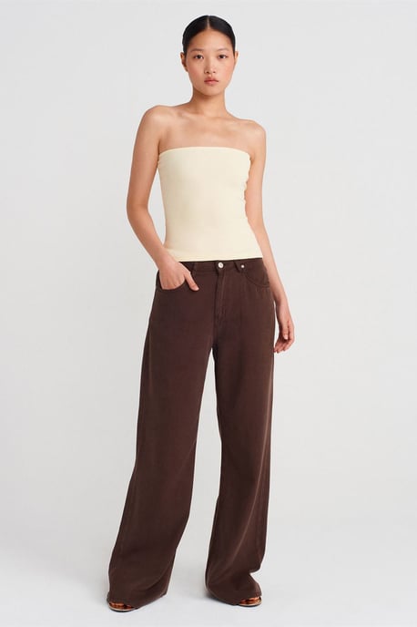 Strapless Slim-fit Jersey Blouse - Image 3
