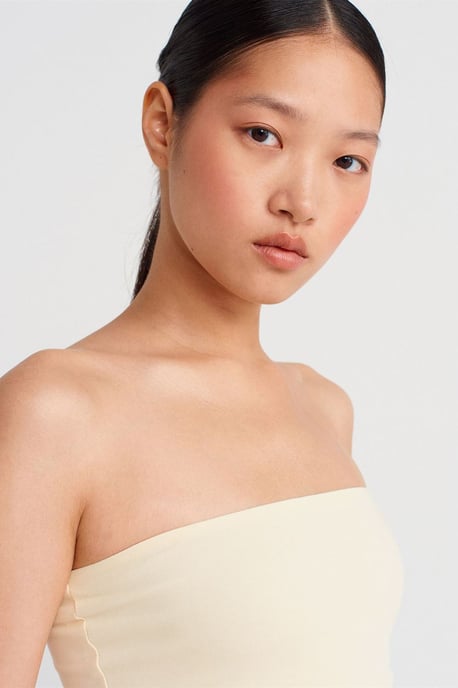 Strapless Slim-fit Jersey Blouse - Image 4