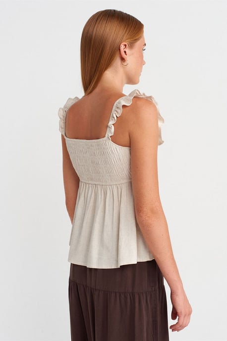 Mouwloze Blouse met Vierkante Hals en Strikvoorkant - Image 2