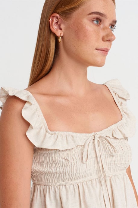 Mouwloze Blouse met Vierkante Hals en Strikvoorkant - Image 3