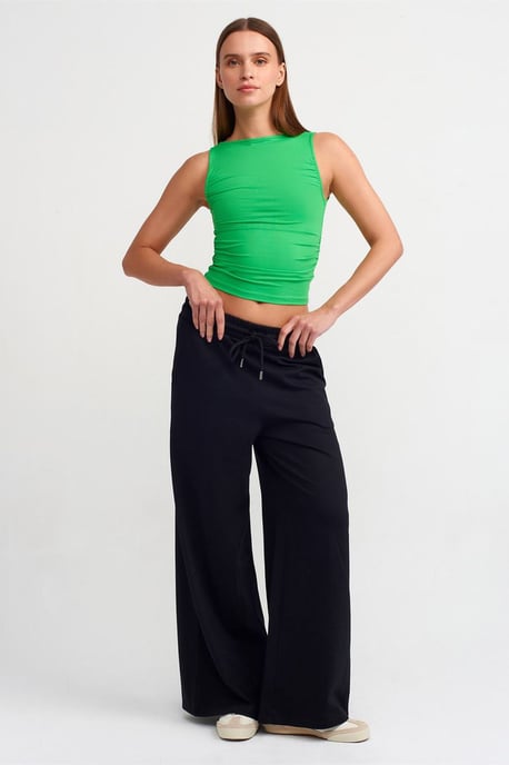 Ärm lös Cropped Blus med Båthals - Image 3