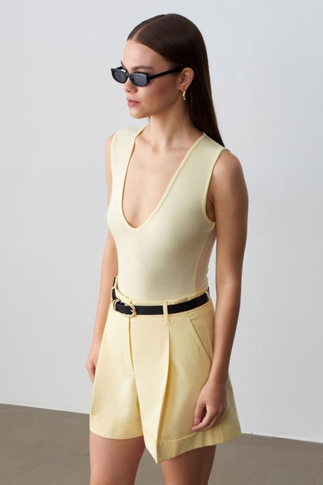Mouwloze Slim-Fit U-Hals Bodysuit - Image 3