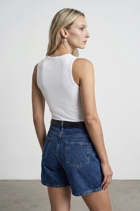 Embroidered Sleeveless Slim-Fit Jersey Blouse - Image 2