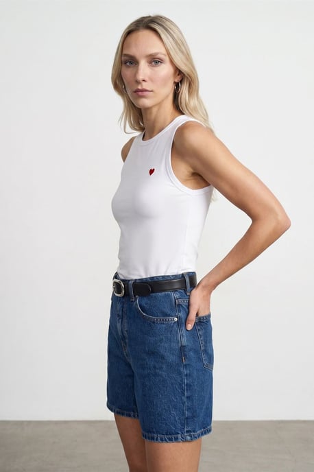 Embroidered Sleeveless Slim-Fit Jersey Blouse - Image 4