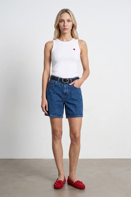Embroidered Sleeveless Slim-Fit Jersey Blouse - Image 5