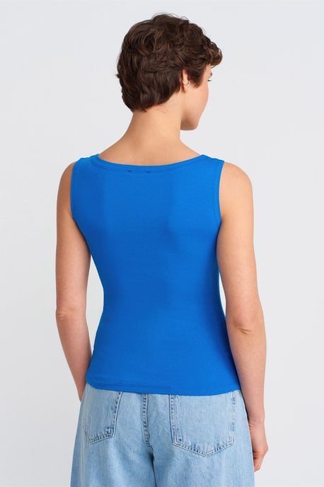 Mouwloze Slim-Fit Bootcol Blouse - Image 2