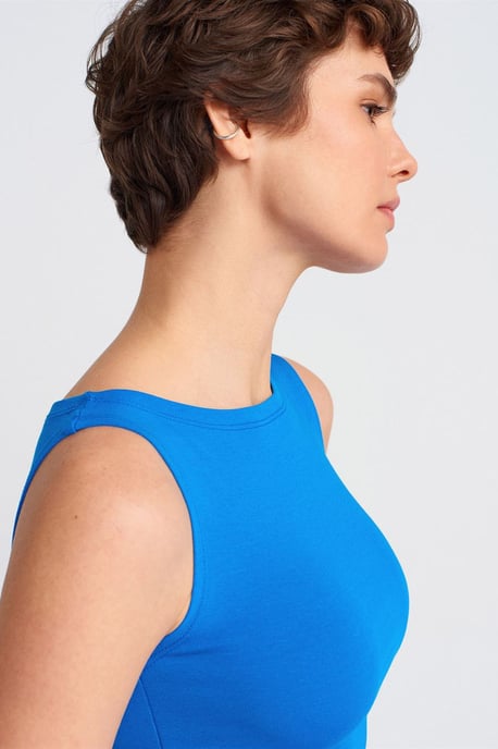 Mouwloze Slim-Fit Bootcol Blouse - Image 4