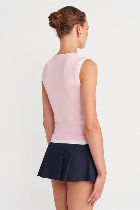 Sleeveless Ribbed Knit Shell Top - Image 2