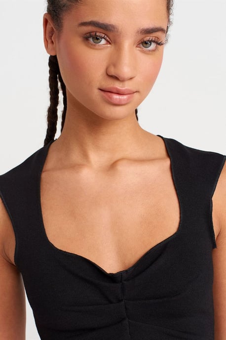 Aangesloten Mouwloze Crop Blouse met Vierkante Hals - Image 3