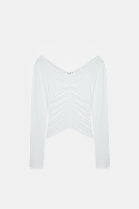 Off-Shoulder Croppad Blus - Image 5