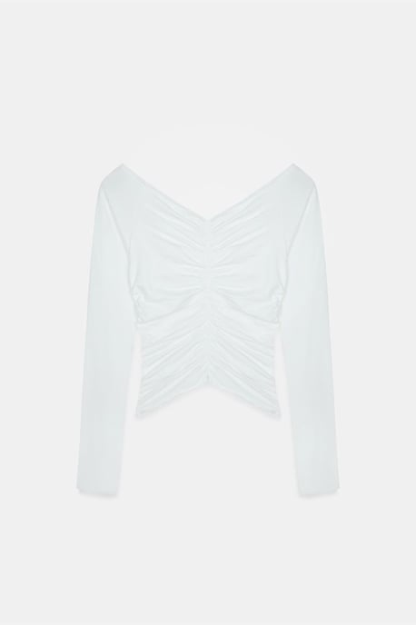 Off-Shoulder Croppad Blus - Image 6