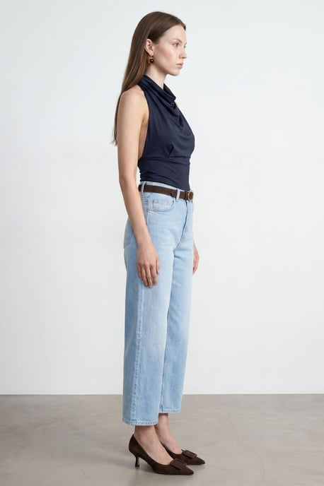 Aansluitende Mouwloze Blouse met Colharmonika - Image 4