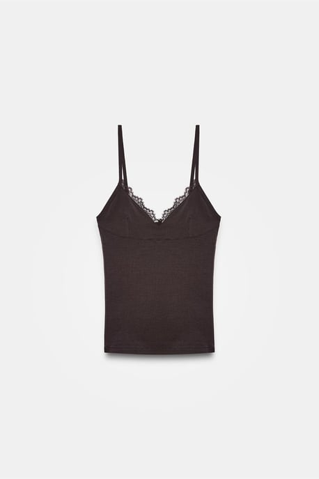 Spets V-ringad ärmlös cami-blus - Image 5