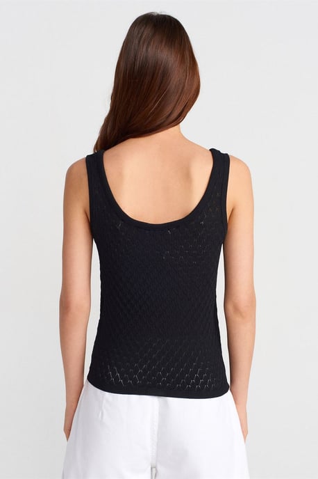 Gestructureerde Geribbelde Mouwloze Blouse - Image 2