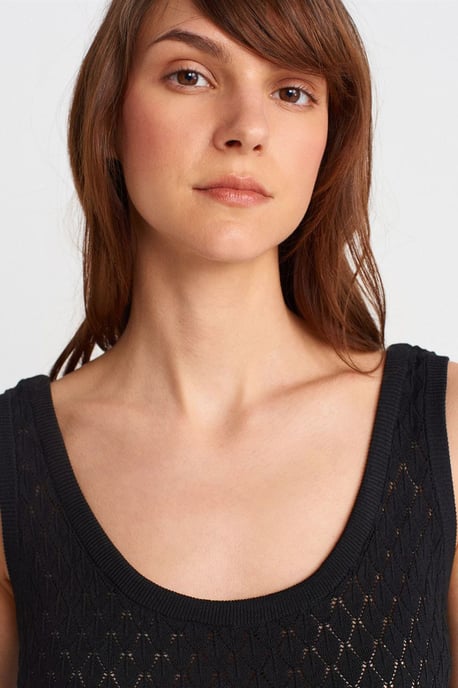 Gestructureerde Geribbelde Mouwloze Blouse - Image 3