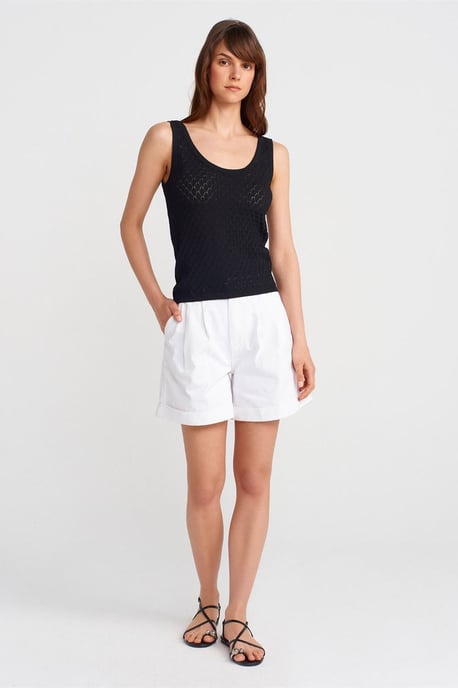 Gestructureerde Geribbelde Mouwloze Blouse - Image 4