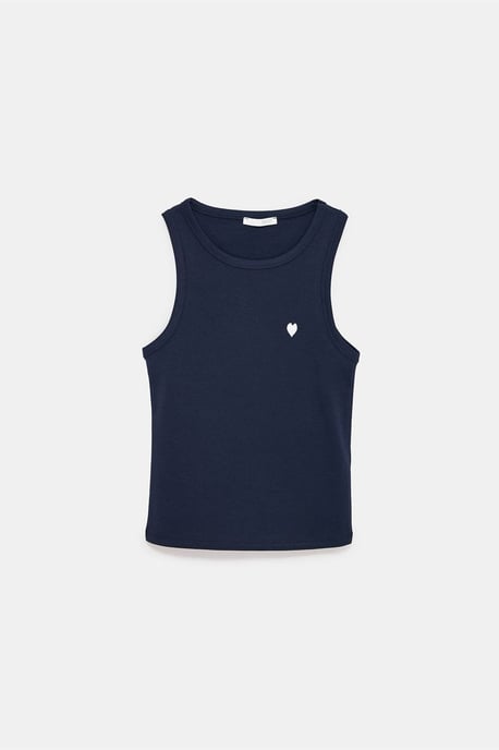 Geborduurde Mouwloze Slim-Fit Jersey Blouse - Image 5