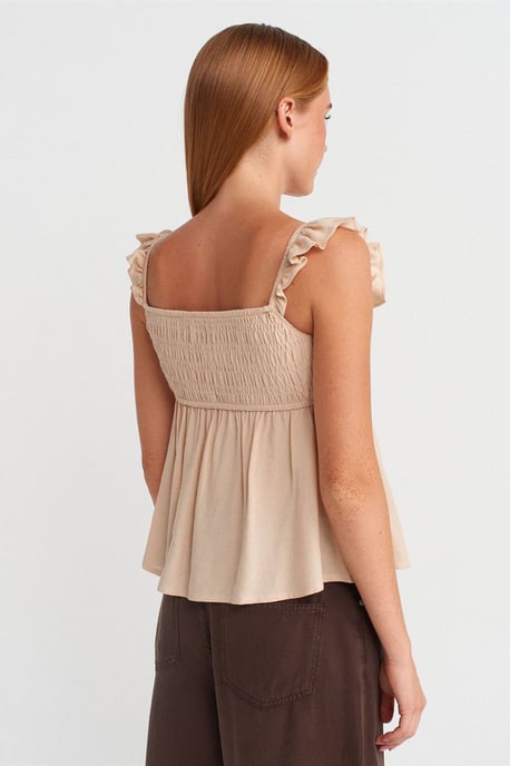 Mouwloze Blouse met Vierkante Hals en Strik Voorzijde - Image 2