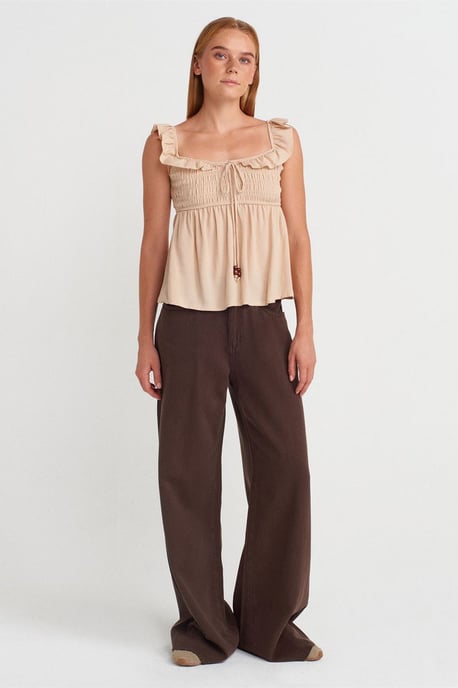 Mouwloze Blouse met Vierkante Hals en Strik Voorzijde - Image 4