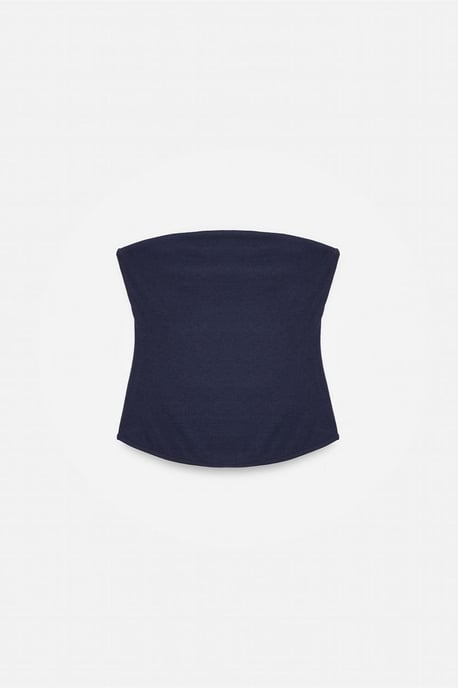 Dames Strapless Crop Bandeau Top - Image 5