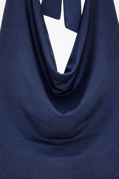 Sleeveless Cowl Neck Tie Blouse - Image 6