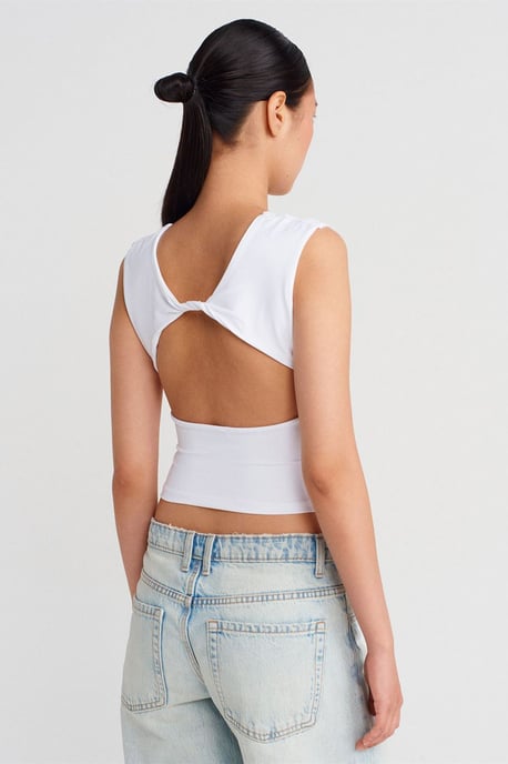 Dames Slim-fit Cut-out Crop Blouse - Image 2